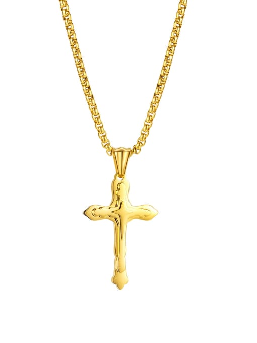 2012 [golden pendant chain 4*70cm] Titanium Steel Hip Hop Cross Pendant